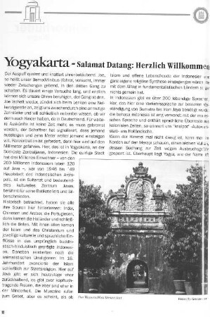 Yogyakarta - Salamat Datang: Herzlich Willkommen