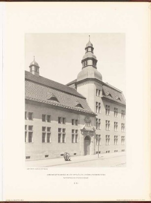 Gemeindedoppelschule an der Pappelallee und der Lychener Straße, Berlin: Ansicht von der Straßenseite Rektorenwohnhaus (aus: Neubauten der Stadt Berlin, Bd. V, 1907)