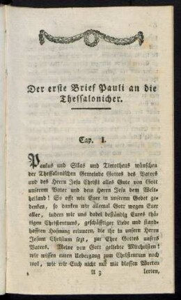 Der erste Brief Pauli an die Thessalonicher