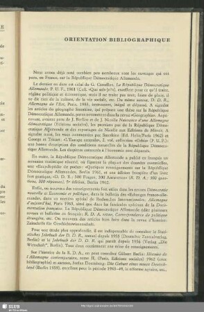 Orientation Bibliographique