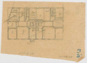 Thiersch, August ; München, Heßstr.; Privathaus - Grundriss