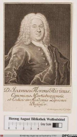 Bildnis Johann Florens Rivinus
