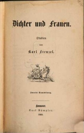 Dichter und Frauen : Studien, 2