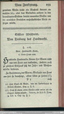 Eilfter Abschnitt. Von Treibung des Handwerks