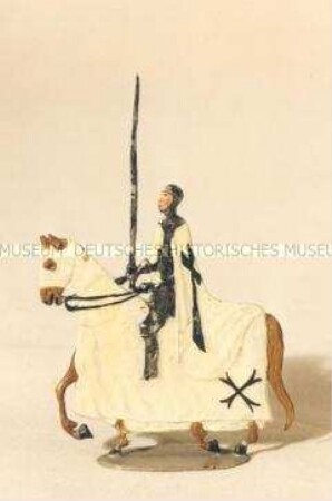 Zinnfiguren Festumzug "Tag der Deutschen Kunst": Reiter mit weißer Schabracke und Lanze