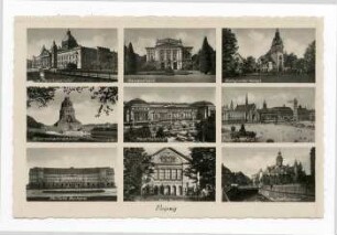Leipzig: Reichsgericht, Gewandhaus, Zoologischer Garten, Völkerschlachtdenkmal, Hauptbahnhof, Augustusplatz, Deutsche Bücherei, Altes Theater, Neues Rathaus
