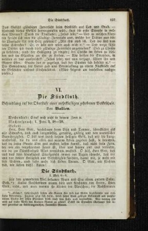 ¬Die¬ Sündfluth : Behandlung auf der Oberstufe einer mehrklassigen gehobenen Volksschule