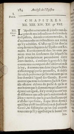 Chapitres XII. XIII. XIV. XV. & XVI.
