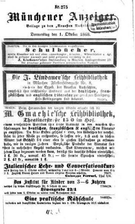 Neueste Nachrichten aus dem Gebiete der Politik. 1868, [a] = Münchener Anzeiger, 10 - 12