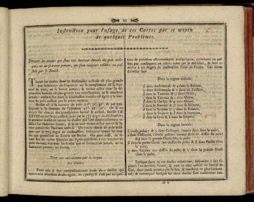 Instruction pour l'usage de ces Cartes par le moyen de quelques Problèmes.