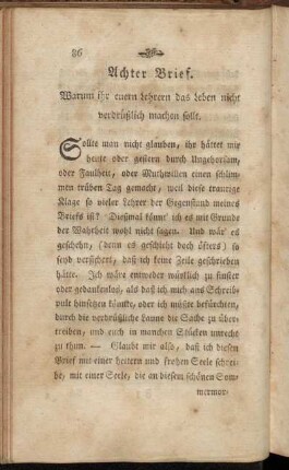 Achter Brief. Warum ihr euren Lehrern das Leben nicht verdrüßlich machen sollt.