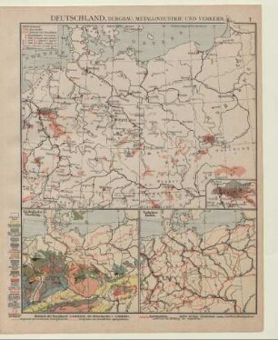 Deutschland, Bergbau, Metallindustrie und Verkehr, Geologische Übersicht, Verkehrslinien