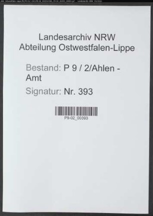 Sterberegister Standesamt Ahlen-Amt