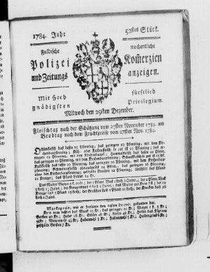 52tes Stück., Ausgabe vom 29. Dezember 1784