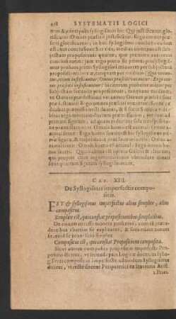 Cap. XIII. De Syllogismis imperfectis compositis.