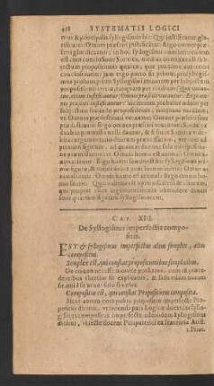 Cap. XIII. De Syllogismis imperfectis compositis.