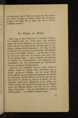 Der Dichter als Richter
