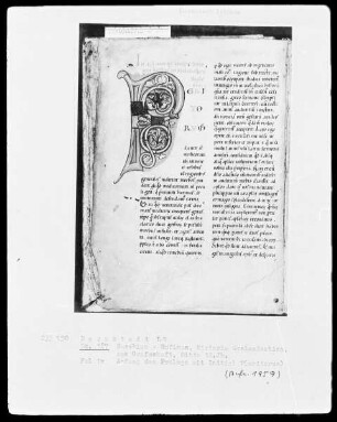 Eusebius Caesariensis, Historia Ecclesiastica aus Grafschaft — Initiale P(eritorum), Folio 1verso