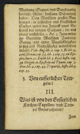 3. Von eusserlichen Tempeln?