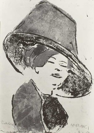 Frau mit grünem Hut