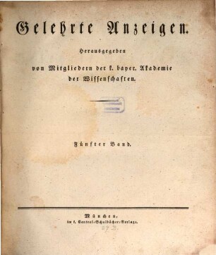 Gelehrte Anzeigen. 5. 1837