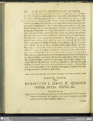 Caput XXIIX. De Beneficio L. Unic. C. Quando Imper. Inter Pubill.