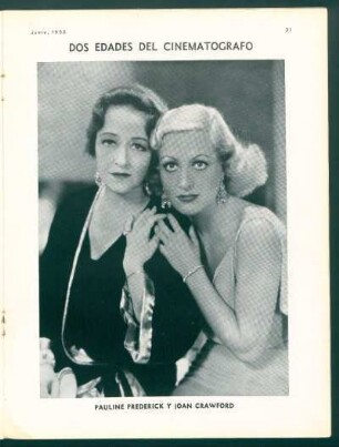 Dos edades del cinematógrafo - Pauline Frederick y Joan Crawford