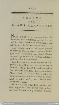 Anhang Uiber Blau's Krankheit