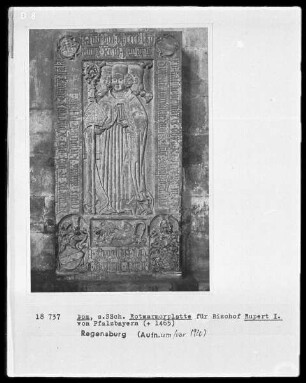 Grabplatte des Bischofs Rupert I. von Pfalzbayern, gestorben 1465