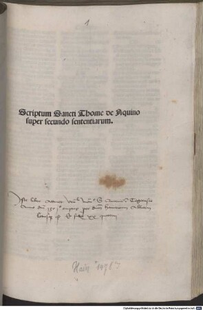 Scriptum super secundo Sententiarum