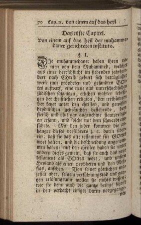 Das eilfte Capitel. von einem auf das heil der muhammedaner gerichteten instituto.