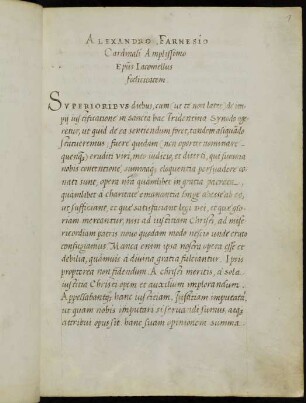 Epistola ad Alexandrum Farnesium