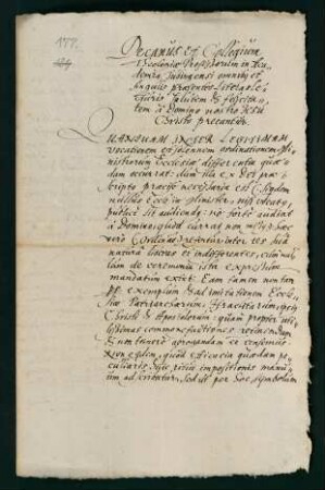 Testimonium ordinatioris der theol. Fakultät für den nach Ravensburg berufenen Mag. Andreas Sommer aus Kempten.