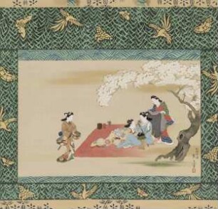 Picknick unter Kirschblüten (nach Hishikawa Moronobu)
