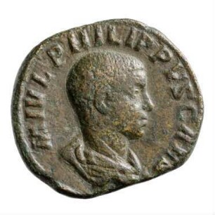 Münze, Sesterz, 244 - 246 n. Chr.