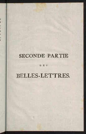 1-171, Seconde Partie des Belles-Lettres