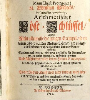 Arithmetischer Löse-Schlüssel, 1