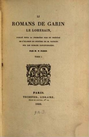 Li romans de Garin le Loherain, 1