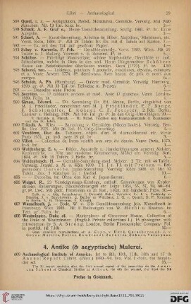 4. Antike (&aegyptische) Malerei (Nr. 609-667)