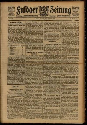 Erste Ausgabe vom Samstag, den 08. Juni 1907.