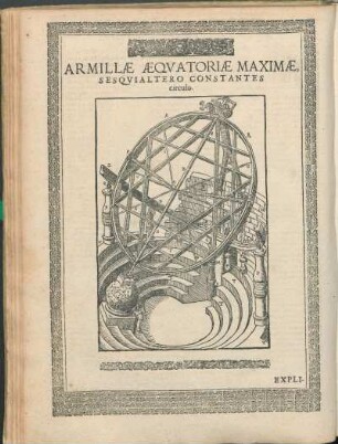 Armillæ Æqvatoriæ Maximæ, Sesqvialtero Constantes crirculo.
