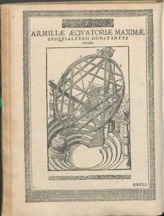 Armillæ Æqvatoriæ Maximæ, Sesqvialtero Constantes crirculo.