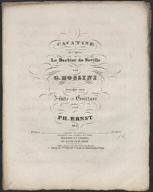 Cavatine de l'opéra Le barbier de Seville : No. 2.