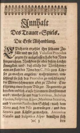 Innhalt Des Trauer-Spiels.