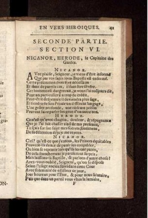 Section VI. Nicanor, Herode, le Captaine des Gardes