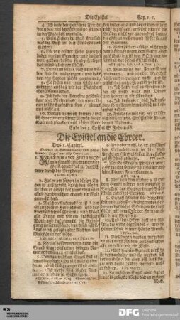 Die Epistel an die Ebreer.