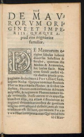 De Maurorum Origine Et Imperiis: Quae que Apud eos regnarint familiae.