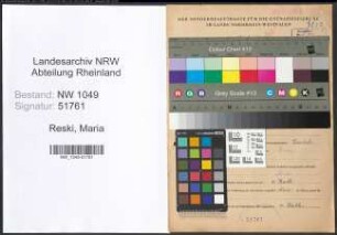 Entnazifizierung Maria Reski , geb. 20.09.1892 ()