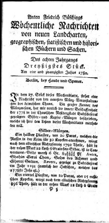 Dreyßigstes Stück