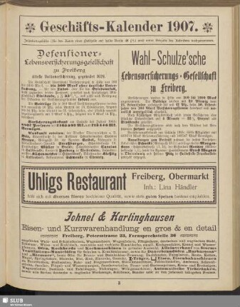 Geschäfts-Kalender 1907
